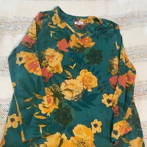 D & Co. Teal floral Tunic